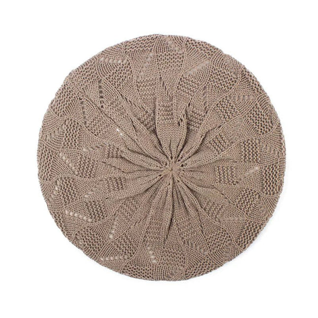 Béret en tricot pour femme - Marron - Ajustable (du 54 au 59) | La boutique du chapeau