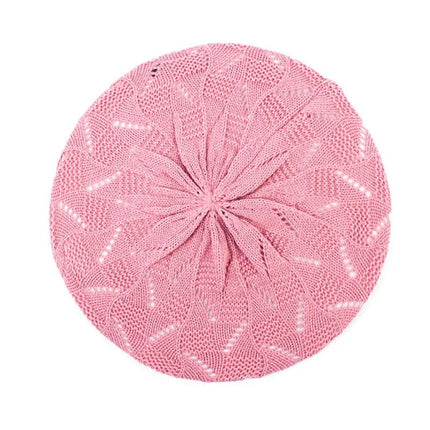 Béret en tricot pour femme - Rose - Ajustable (du 54 au 59) | La boutique du chapeau