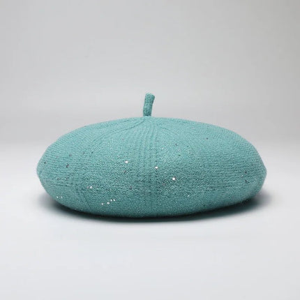 Béret femme à paillettes - Bleu - Ajustable (du 54 au 59) | La boutique du chapeau