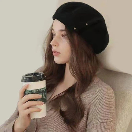 Béret femme automne hiver - Noir - Ajustable (du 54 au 59) | La boutique du chapeau