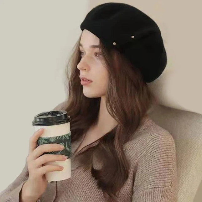 Béret femme automne hiver - Noir - Ajustable (du 54 au 59) | La boutique du chapeau