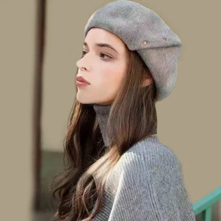 Béret femme automne hiver - Gris - Ajustable (du 54 au 59) | La boutique du chapeau