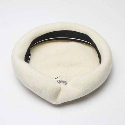Béret femme britannique - Blanc - Ajustable (du 54 au 59) | La boutique du chapeau