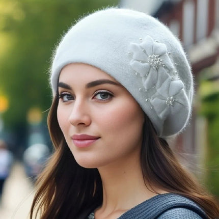 Béret femme chaud et doux - Blanc - Ajustable (du 54 au 59) | La boutique du chapeau