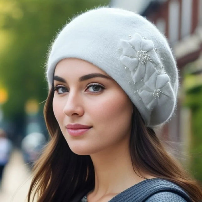 Béret femme chaud et doux - Blanc - Ajustable (du 54 au 59) | La boutique du chapeau