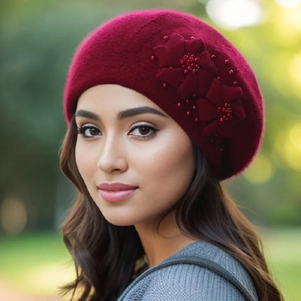 Béret femme chaud et doux - Rouge - Ajustable (du 54 au 59) | La boutique du chapeau