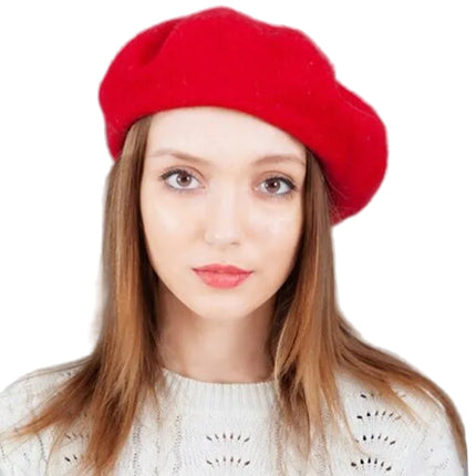 Béret femme en laine - Rouge - M (56 - 58cm) | La boutique du chapeau