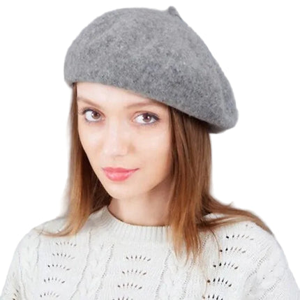Béret femme en laine - Gris - M (56 - 58cm) | La boutique du chapeau