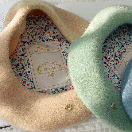 Béret femme en laine - Vert - Ajustable (du 56 à 58 cm) | La boutique du chapeau