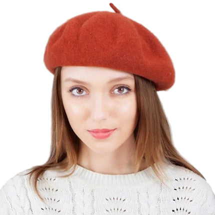 Béret femme en laine - Orange - M (56 - 58cm) | La boutique du chapeau