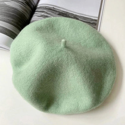 Béret femme en laine - Vert - Ajustable (du 56 à 58 cm) | La boutique du chapeau