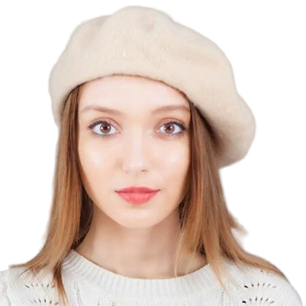 Béret femme en laine - Beige - M (56 - 58cm) | La boutique du chapeau