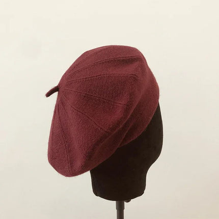 Béret tricoté en coton - Rouge - Ajustable (du 54 au 59) | La boutique du chapeau