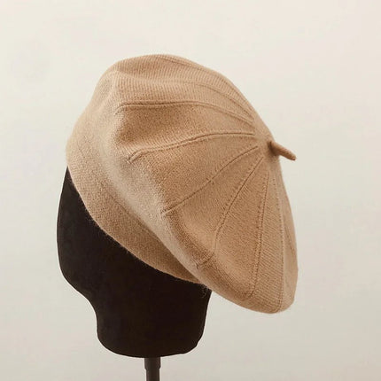 Béret tricoté en coton - Kaki - Ajustable (du 54 au 59) | La boutique du chapeau