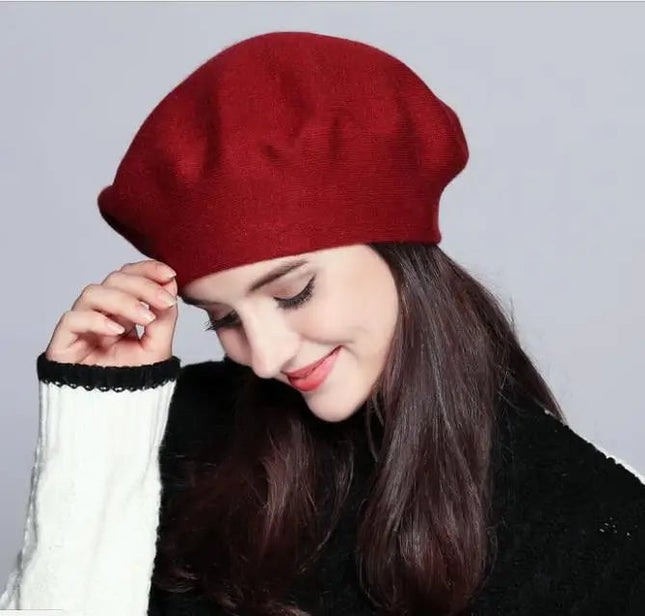 Béret tricoté en coton - Bordeaux - Ajustable (du 54 au 59) | La boutique du chapeau