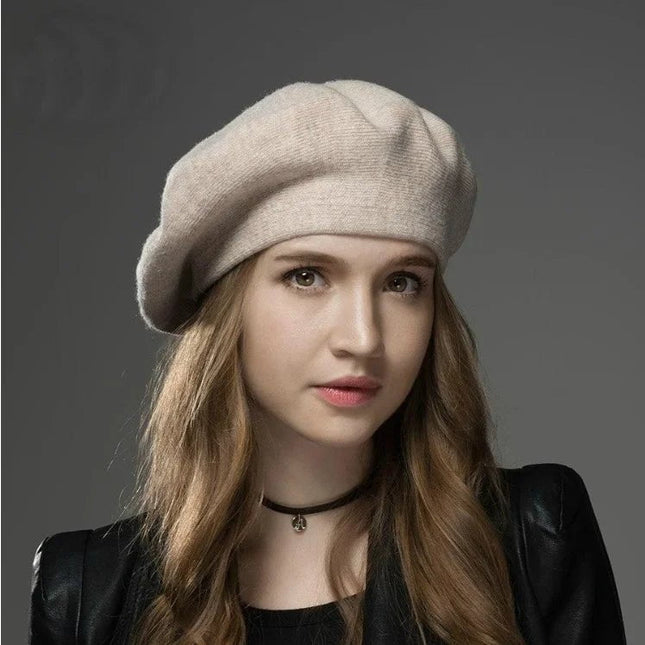 Béret femme en laine et coton - Beige - Ajustable (du 54 au 59) | La boutique du chapeau