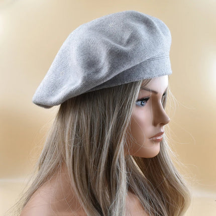 Béret femme en laine et coton - Gris clair - Ajustable (du 54 au 59) | La boutique du chapeau