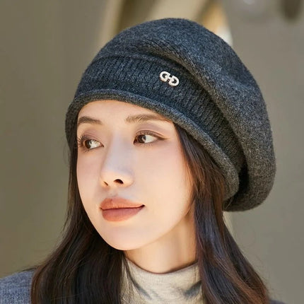 Béret Femme en Laine hiver - Gris foncé - Ajustable (du 54 au 59) | La boutique du chapeau