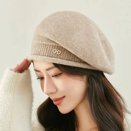 Béret Femme en Laine hiver - Kaki - Ajustable (du 54 au 59) | La boutique du chapeau
