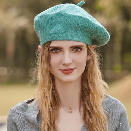 Béret femme en velours - Bleu ciel - Ajustable (du 54 au 59) | La boutique du chapeau
