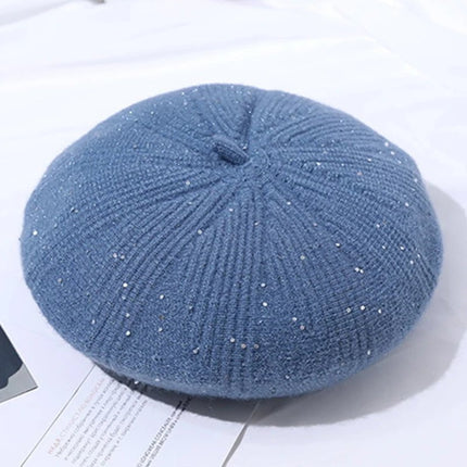 Béret femme en velours - Bleu - Ajustable (du 54 au 59) | La boutique du chapeau