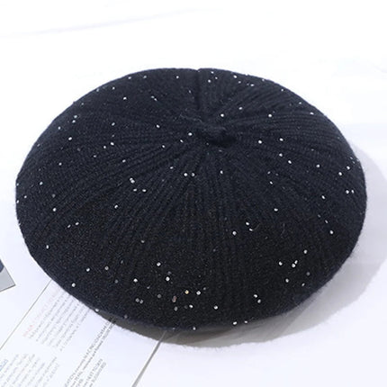 Béret femme en velours - Noir - Ajustable (du 54 au 59) | La boutique du chapeau