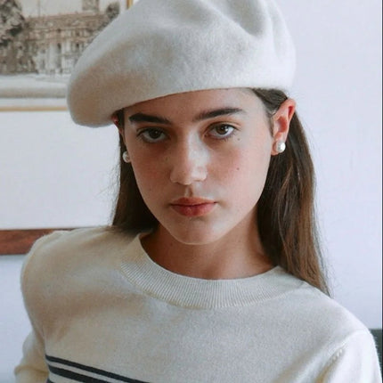 Béret femme grande taille - Blanc - L (58 - 59cm) | La boutique du chapeau