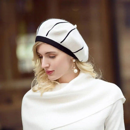 Béret femme printemps automne hiver - Blanc - M (56 - 58cm) | La boutique du chapeau