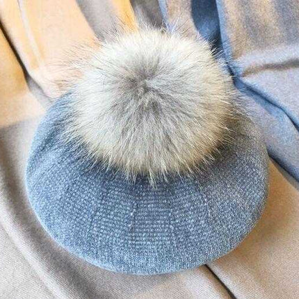 Béret Français avec pompon - Gris - Ajustable (du 54 au 59) | La boutique du chapeau