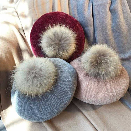 Béret Français avec pompon - khaki - Ajustable (du 54 au 59) | La boutique du chapeau