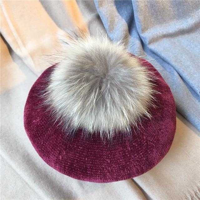 Béret Français avec pompon - Bordeaux - Ajustable (du 54 au 59) | La boutique du chapeau
