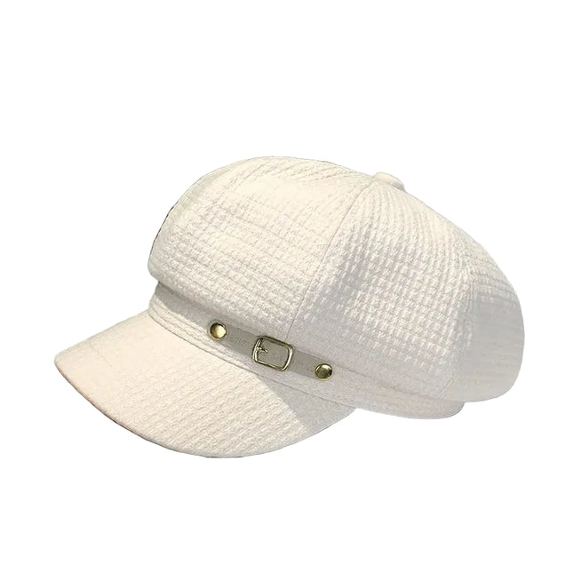 Béret octogonal rétro - Blanc - M (56 - 58cm) | La boutique du chapeau