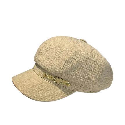 Béret octogonal rétro - Beige - M (56 - 58cm) | La boutique du chapeau