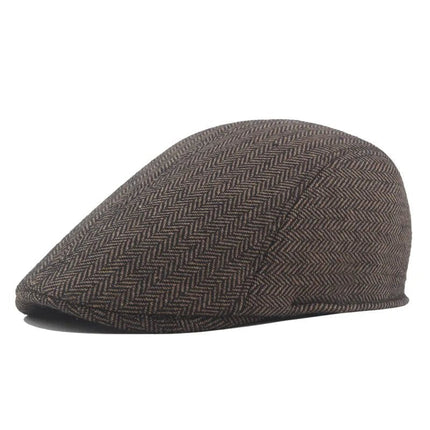 Béret rétro coupe - vent - Café - Ajustable (du 54 au 59) | La boutique du chapeau