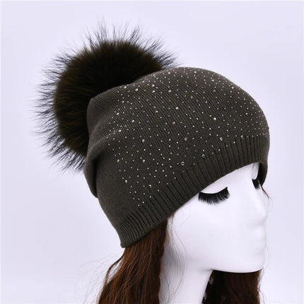 Bonnet à pompon pour femme - Vert - Ajustable (du 54 au 59) | La boutique du chapeau