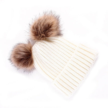 Bonnet à pompons pour femmes - Blanc - Adulte | La boutique du chapeau