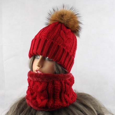 Bonnet avec cache cou polaire - Rouge - Ajustable (du 54 au 59) | La boutique du chapeau