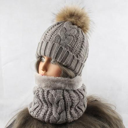 Bonnet avec cache cou polaire - Gris - Ajustable (du 54 au 59) | La boutique du chapeau