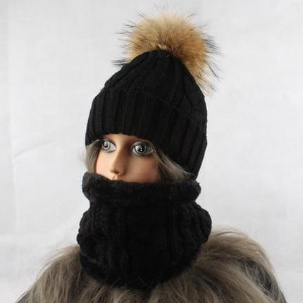Bonnet avec cache cou polaire - Blanc - Ajustable (du 54 au 59) | La boutique du chapeau