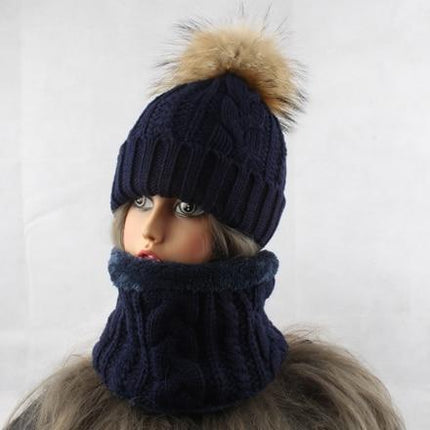 Bonnet avec cache cou polaire - Bleu - Ajustable (du 54 au 59) | La boutique du chapeau