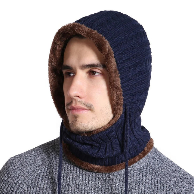 Bonnet avec protection du cou - Bleu - Ajustable (du 54 au 59) | La boutique du chapeau