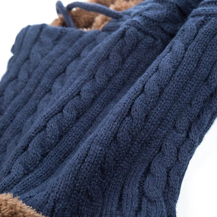 Bonnet avec protection du cou - Bleu - Ajustable (du 54 au 59) | La boutique du chapeau