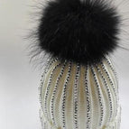 blanc avec pom noir / Adulte