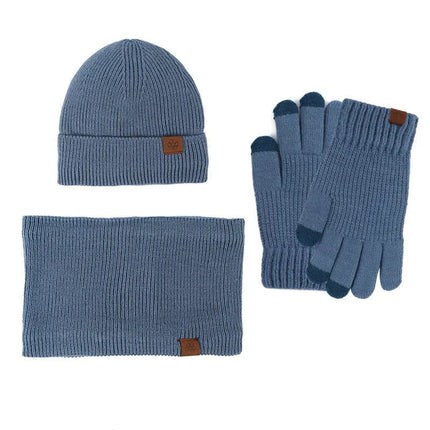 Bonnet cache - cou et gants d'hiver épais et chaud - Bleu - Ajustable (du 54 au 59) | La boutique du chapeau