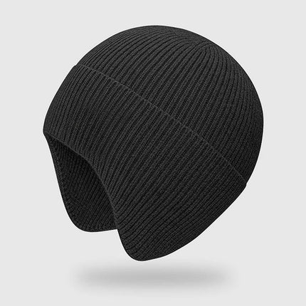Bonnet cache-oreilles homme hiver - Noir - Ajustable (du 54 au 59) | La boutique du chapeau