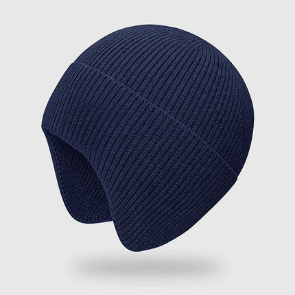 Bonnet cache-oreilles homme hiver - Bleu - Ajustable (du 54 au 59) | La boutique du chapeau