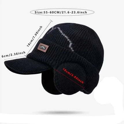 Bonnet cache - oreilles - Noir - Ajustable du 55 à 60 cm | La boutique du chapeau
