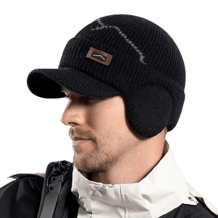 Bonnet cache - oreilles - Noir - Ajustable (du 55 à 60 cm) | La boutique du chapeau