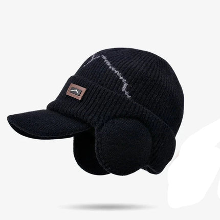 Bonnet cache - oreilles - Noir - Ajustable du 55 à 60 cm | La boutique du chapeau