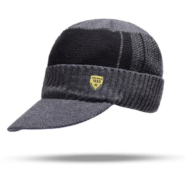 Bonnet casquette en laine pour homme - Gris/marine - Ajustable (du 54 au 59) | La boutique du chapeau